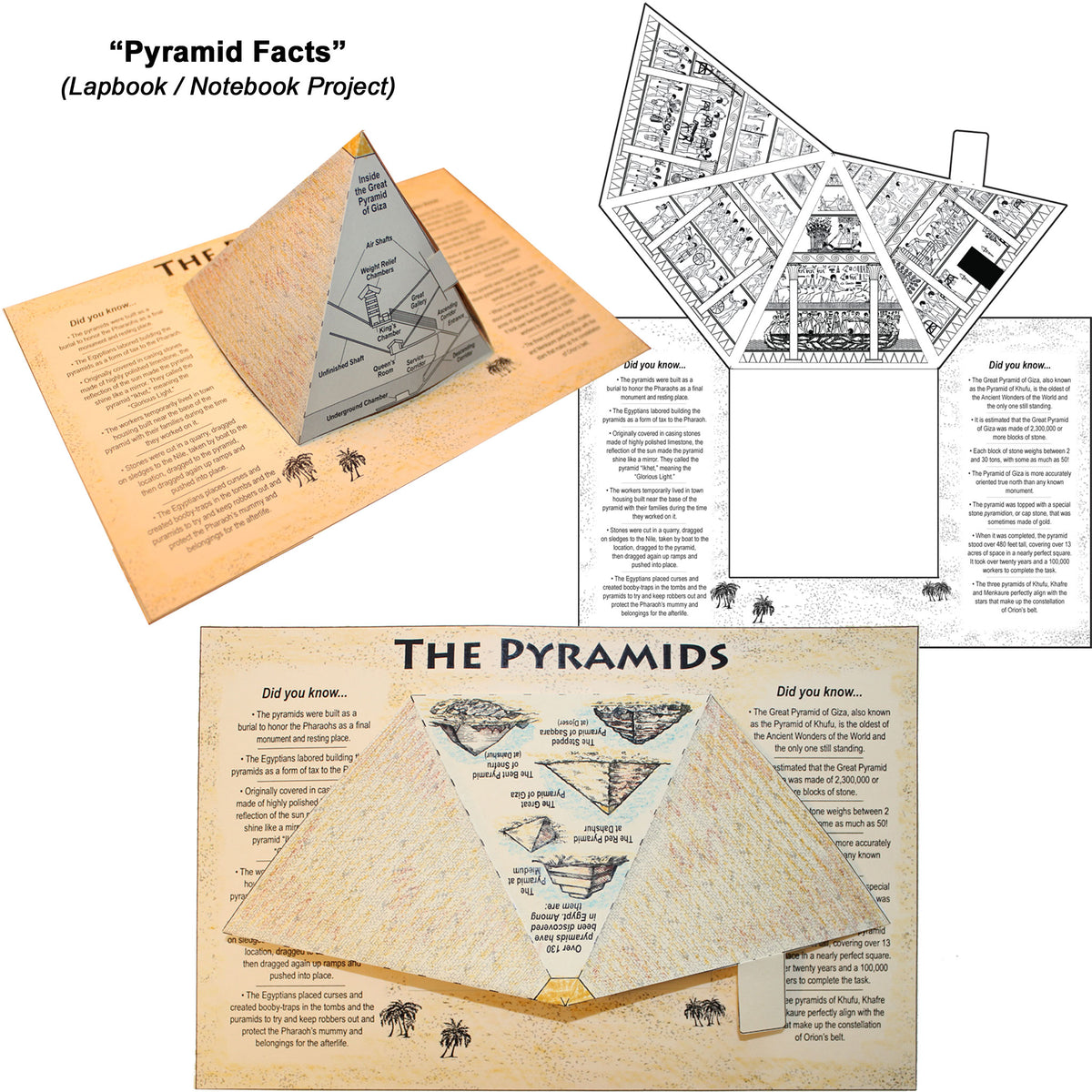 Egyptian Pyramids Lap Book/Notebook/3D Projects – Home School in the ...